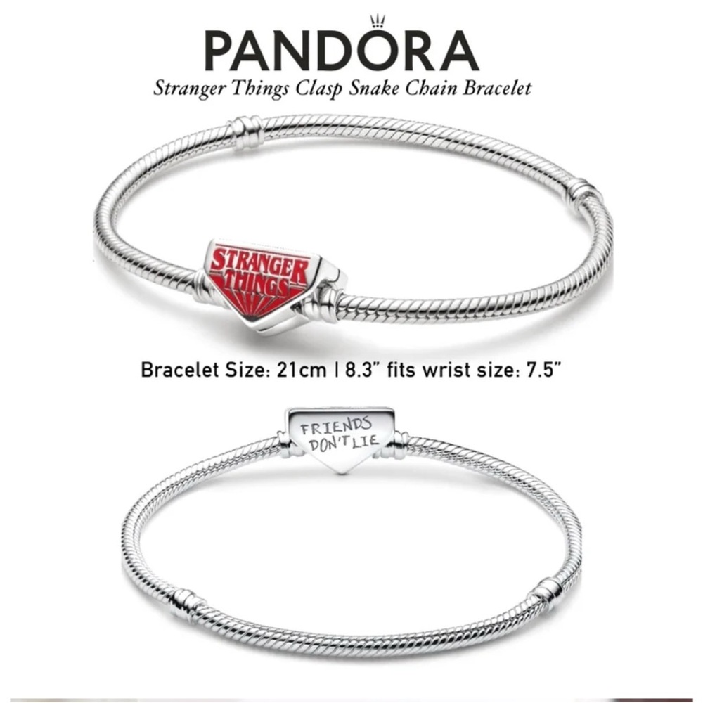PANDORA MOMENTS Stranger Things Clasp Snake Chain Bracelet (21cm|8.3”) w/box